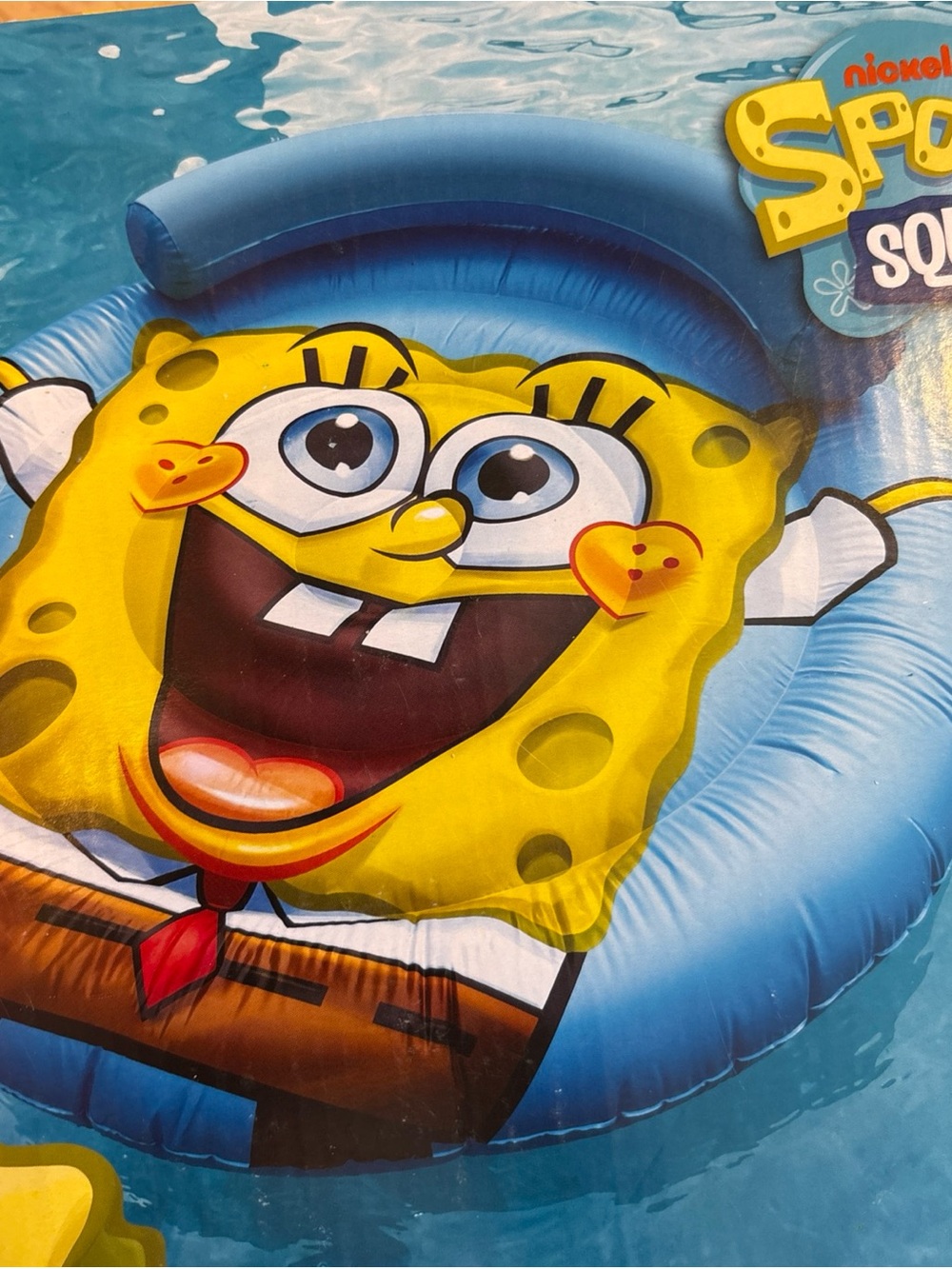 SpongeBob Squarepants Yellow and Blue Inflatable Pool Ride-On - Picture 2 of 2